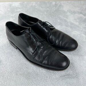 Gucci Black Leather Derby Shoes Authentic Men's Size 9D/43 EU/9 UK Made in Italy